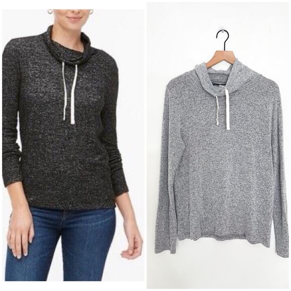 J. Crew Gray Funnel Neck Sweatshirt Medium Casual Pullover Athleisure - Picture 1 of 10